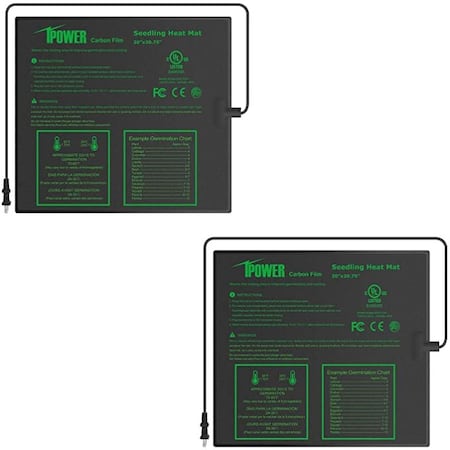 Ipower 20" x 20.75" Seedling Heat Mat, Black, 2-Pack, 2PK GLHTMTPROMX2